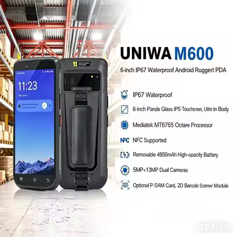 UNIWA M600 Handheld PAD 6 Inch IPS 4G ulta-thin Smartphone Android 12 4GB+64GB Mobile Phone 2D Scann