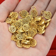 Sand Gold Fu Character Pendant Ancient Method Gold diy Accessories Old Gold Fu Brand Necklace Bracel