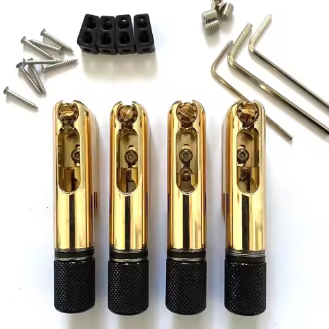 One set 4strings gold single headless bass bridge