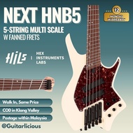 HILS NEXT HNB5-5 String Multi-Scale Bass w Fanned Frets - Satin Ivory ( HILS GUITAR )