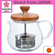 HARIO Heatproof Glass French Press, Tea Pitcher and Teapot – Stainless Steel and Olive Wood Options,
