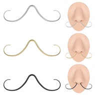 1 PC Stainless Steel Nose Piercing Mustache Shape Septum Ring 16/14G Black Septum Nose Ring
