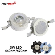 100pcs Grow Light 1W3W Grow Leds Royal Blue led 440nm + Blue 470nm Lamp Source 10W 20W 30W 50W 100W 