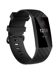 1個防水手腕帶,防水防汗,輕便耐用,適用於fitbit Charge 4/fitbit Charge 3/charge 3,男女運動手環,小型和大型手環藍灰色