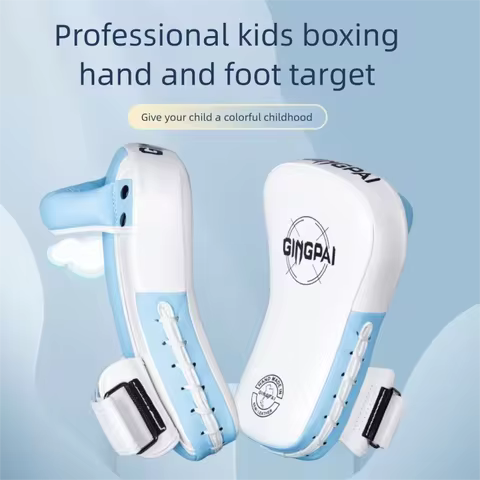 1 Pair PU Leather Foot Target Curved Boxing Muay Thai Hand Target Sanda Training Thickened Earthquak