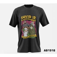 Stop Berita C0vid Distro T-Shirt, Dark Black Screen Printing Jumbo SizeADA - Black, XS