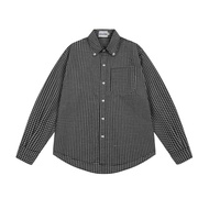 Áo Sơ Mi Tay Dài Casual Shirt Calem.Club họa tiết sọc caro có túi form basic nam nữ
