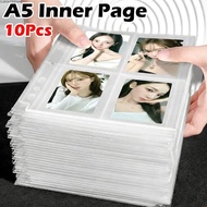 CLEIGHTEEN8H Photocard Binder Sheets, A5 PP Acid Free Multiple Pockets Sleeve, Transparent Photo Alb
