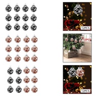 [xdnblun] Set of 12 Christmas Balls with Cow Pattern, Rustic And Country Western Decorations, Made o
