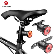 X-TIGER Bicycle Smart Sensor Light IPX6 Waterproof Rechargeable Riding Tail Light Bicycle Rear Light Mountain Bike Accessories.