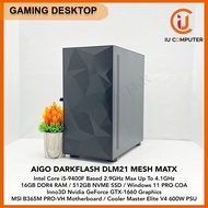AIGO DARKFLASH DLM21 MESH MATX CUSTOMIZE GAMING INTEL CORE I5-9400F 16GB RAM 512GB NVME SSD GTX-1660