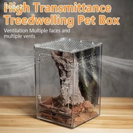 TOBE2 1Pcs Ecological Desert Landscaping Box, Breathable High Transparent Reptile Feeding Box,  Acry