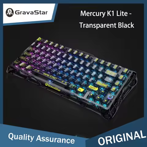 Gravastar Mercury K1 Lite - Transparent Black Mechanical Keyboard E-sports Game Profile Office Keybo