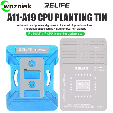 RELIFE RL-601MA Universal CPU Reballing Stencil Platform For iPhone A11-A19 IC Chip Planting Tin Tem