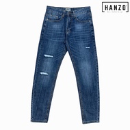 HANZO Men Jeans Long Skinny Fit Jeans Ripped Long Jeans Seluar Jeans Skinny Fit Lelaki Koyak 106911J