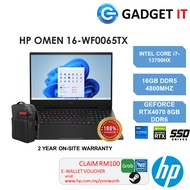 HP OMEN 16-WF0065TX GAMING LAPTOP (I7-13700HX,16GB DDR5,1TB SSD,16.1"QHD,240Hz,RTX4070 8GB,WIN11) FREE OMEN  BACKPACK