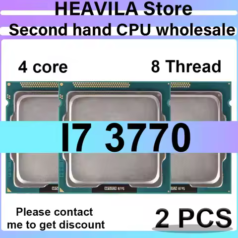 2 PCS used CPU i7-3770 LGA1155 Processor 4 Core 8 Thread 3.4GHz Max 3.9GHz Compatible H61 H77 B75 Mo
