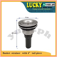 ◶ ∈ ¤ ECQ BASKET STRAINER WITH 4" TAIL PIECE FOR KITCHEN SINK