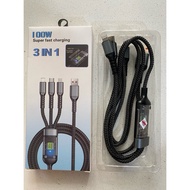 100w Fast Charging Mobile Phone Charger Cable