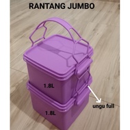 ORIGINAL TUPPERWARE RANTANG DOUBLE SWEET 4 TINGKAT/ RANTANG JUMBO/CTG REGTANGULAR 4TINGKAT