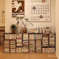 Living Room Solid Wood Low Cabinet Freestanding Simple Storage Rack Grid Cabinet Storage Organizer C