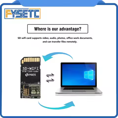 FYSETC SD-WIFI with Card-Reader Module Run ESPwebDev Onboard USB to serial chip Wireless Transmissio