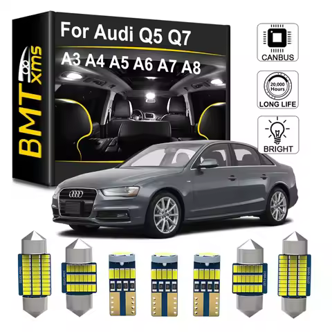 BMTxms Car LED Interior Light Bulb Kit For Audi A3 S3 8L 8P 8V A4 S4 B5 B6 B7 B8 A5 S5 A6 S6 C5 C6 C