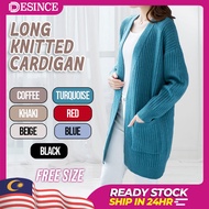 🇲🇾 DESINCE Women Long Cardigan Woman Loose Long Outerwear Knitted Sweater Kardigan Panjang Muslimah WT 165