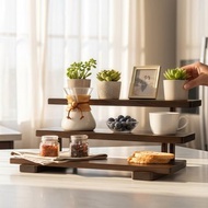 【三層展示階梯架】胡桃實木收納架/手作木頭陳列架