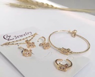 Lanz Perhiasan Anak Helokity Kalung Anting Gelang Cincin Gold Plated