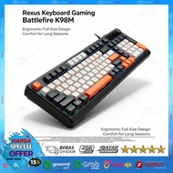 RGB Keyboard Gaming Keyboard/ Rexus K98M 98-Key USB PC Rounded Keycaps Membrane/