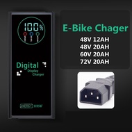 48V 12AH / 48V 20AH / 60V 20AH / 72V 20AH Automatic Shutdown Digital Display E-Bike Battery Charger 