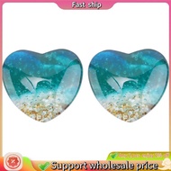 Fast ship-2x Glass Beach Pocket Heart, Pocket Heart Beach Glass Token, Fused Glass Heart Pocket Toke