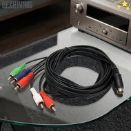 GESH1VX65 Mini 10 Pin AV DIN Cable, Red Green Blue and Red White 1.8m/5.9ft 10 Pin DIN to 5RCA Cable