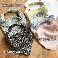 MELODG Floral Fabric Bandanas, Small Daisy Elastic Band Triangle HeadScarf, Summer Autumn Chiffon La
