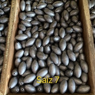 TIMAH/BATU LADUNG PANCING SAIZ 7 (10 BIJI)