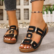 Slippers Women Wedges Mid Heels Platform