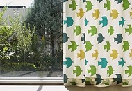 Quarter Report Curtain, Choose From 16 Sizes, Pigeon Emerald, Width 59.1 x Length 82.7 inches (150 x