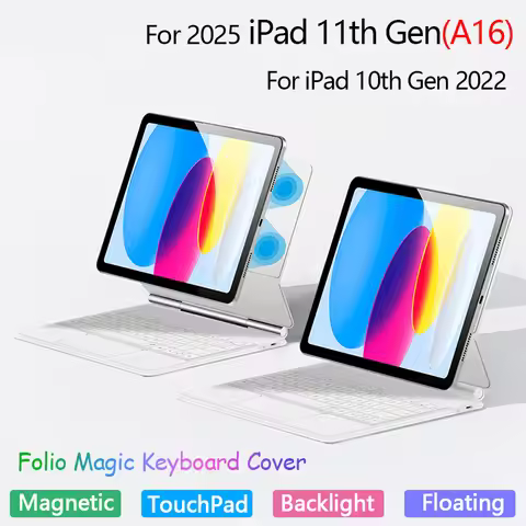 Touchpad Keyboard Case for iPad A16 Case 2025 iPad 11th Gen 11 inch Magnetic Smart Cover For iPad 10