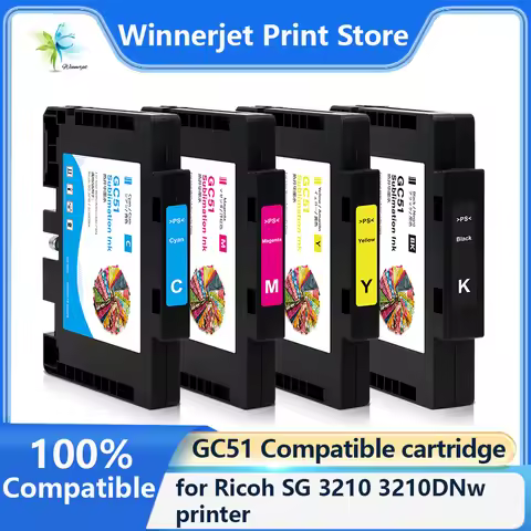 Winnerjet GC51 gc51 Compatible ink cartridge With Sublimation ink With one time use chip for Ricoh S