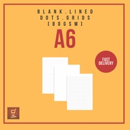 A6 80gsm Grid / Dot / Line Loose Leaf / Insert Paper / Bullet Journal Paper