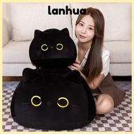 LANHUA Black Cat Plush Doll, Cuddly Round Ball Cuddly Pillow Cushion, Cartoon 4 Size Stuffed Animal 