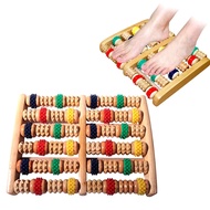 6 Rows Wooden Foot Massager Roller Heath Therapy Acupressure Relax Massage Pain Stress Relief Shiatsu Roller Feet Care Massager Plasters  Bandages