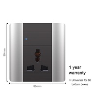 FLKL modern lighting wall switch plug socket 3 pin plug socket wall light switch universal socket