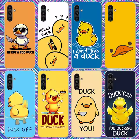 Funny Cute Yellow Duck You Phone Case For Samsung Galaxy A17 A16 A15 A14 A13 A57 A56 A55 A54 A53 A37