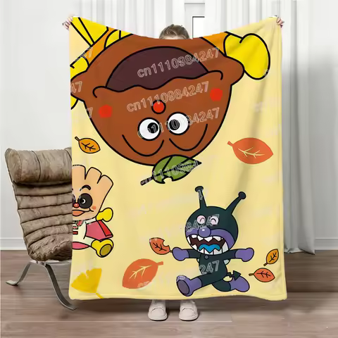 2026 Summer Anpanman Autumn Print Family Blanket Soft Flannel All Season Nap Blanket for Kids Adults