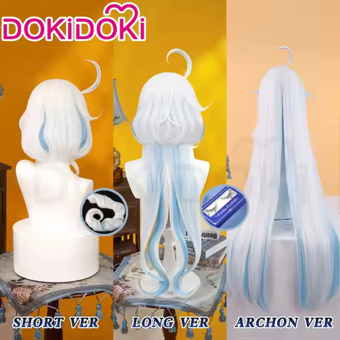 IN STOCK Focalors Wig Game Genshin Impact Cosplay DokiDoki Halloween Furina Hydro Women Blue Wefts F