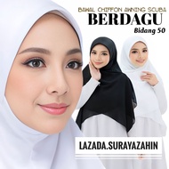 [ Berdagu ] Bidang 50 Tudung Bawal Instant Chiffon Awning Scuba / Bawal Instant Chiffon Awning Scuba