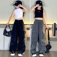 Children's workwear pants, jogging pants, multi-pocket pants, loose