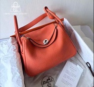 Hermes🌈Lindy 26🧡愛馬仕橙銀扣🧡99.8新🌟全套有盒🌟TC皮🌟lindy26🌟lindy🌟notlindy30🌟愛馬仕🌟